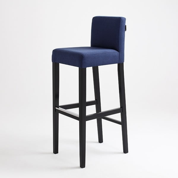 Tmavě modrá barová židle s černými nohami Wilton 87