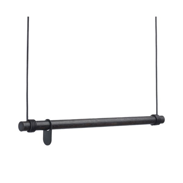 Černý nástěnný věšák z dubového dřeva 80 cm Swing M – LIND DNA