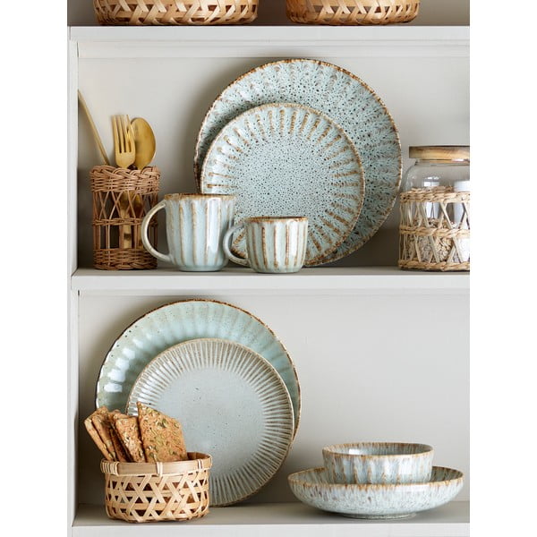 Kameninová jídelní sada 12 ks Fleur – Bloomingville-image-1