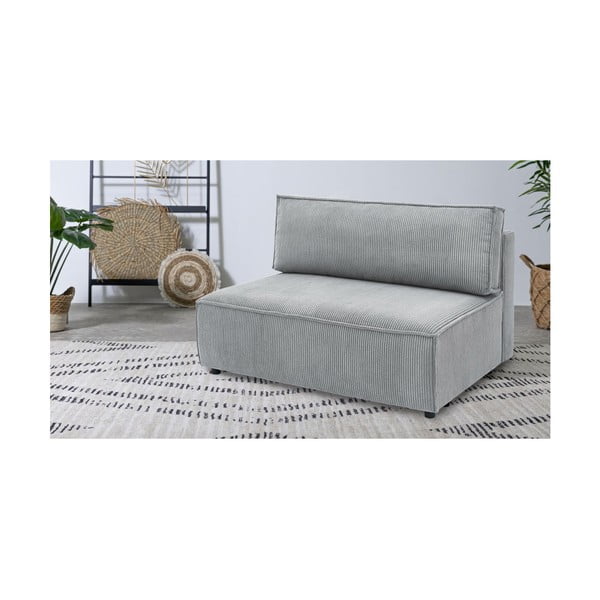 Světle šedý manšestrový modul pohovky, středový díl Nihad modular – Bobochic Paris-image-1