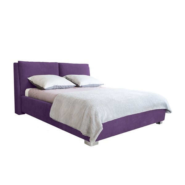 Fialová dvoulůžková postel Mazzini Beds Vicky, 160 x 200 cm