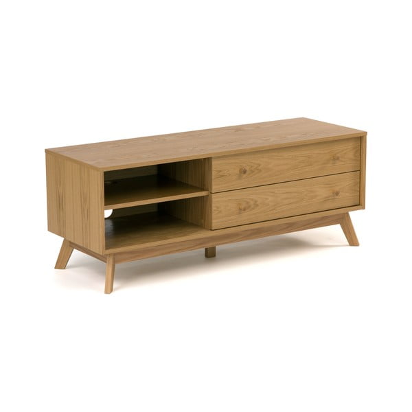 TV stolek v dekoru dubu v přírodní barvě 130x50 cm Kensal – Woodman-image-2