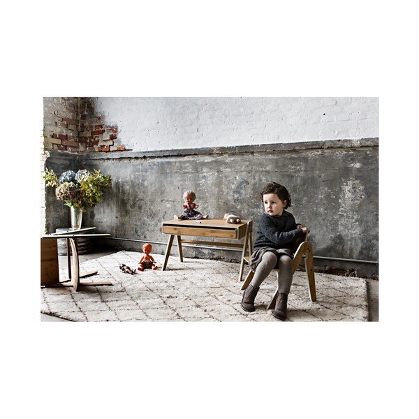 Dětský psací stůl z bambusu Moso s šedými detaily We Do Wood Geo's-image-4