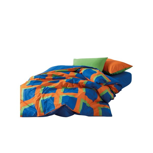 Povlečení na dvoulůžko/prodloužené z bavlny Renforcé s prostěradlem/4dílné 200x220 cm Venus – Mijolnir