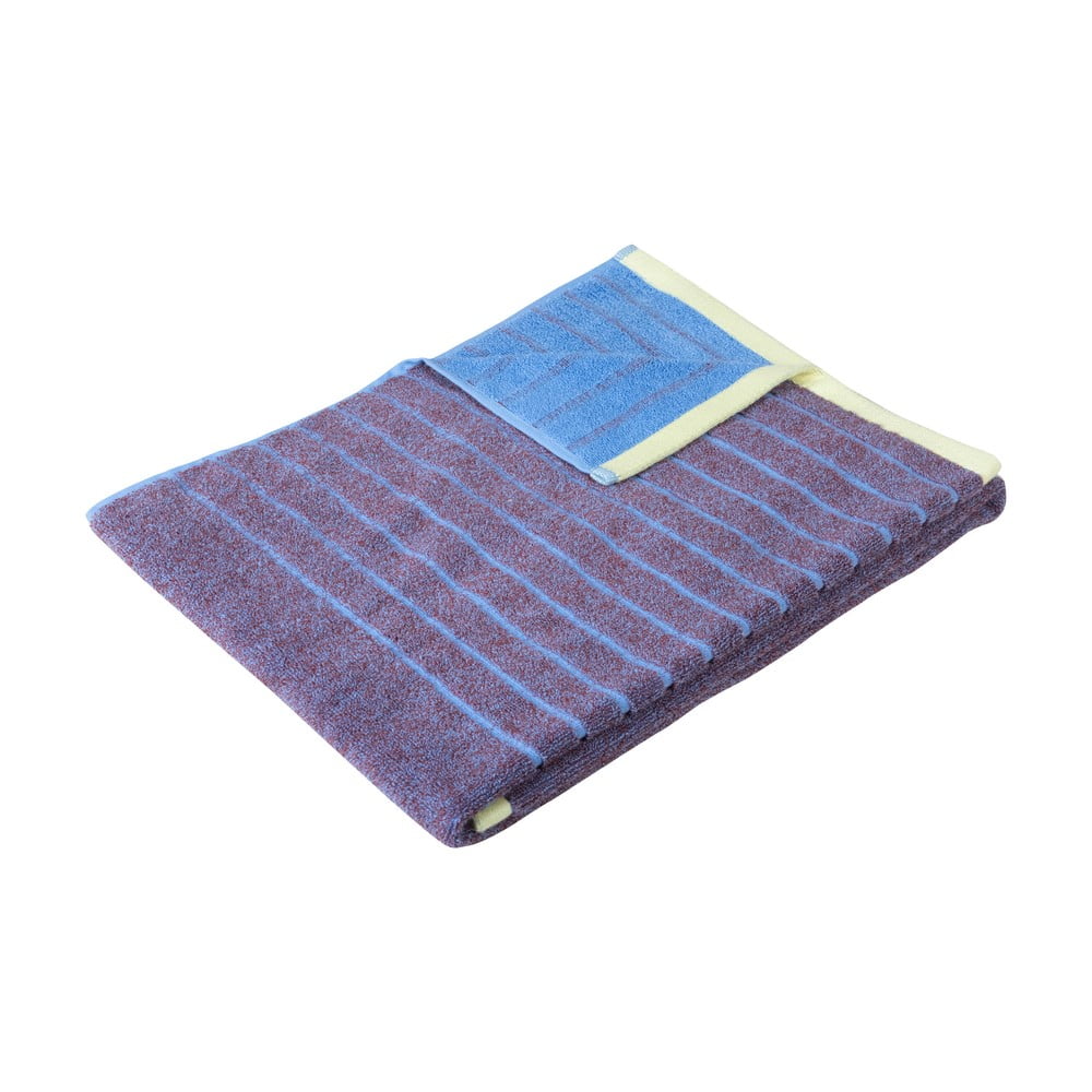 Modro-fialový bavlněný ručník Hübsch Dora, 50 x 100 cm