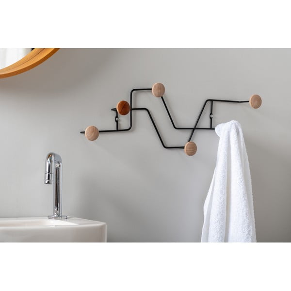 Černý kovový nástěnný věšák  Zig Zag – PT LIVING-image-1