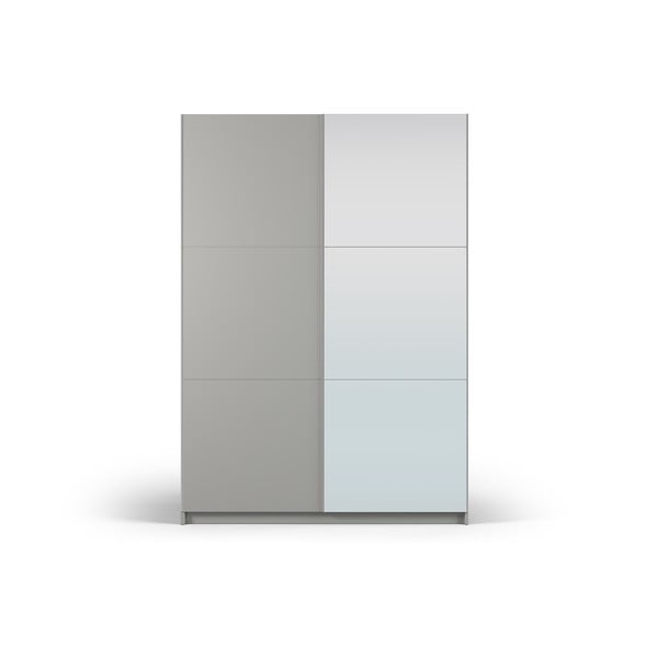 Šedá šatní skříň se zrcadlem a s posuvnými dveřmi 151x215 cm Lisburn - Cosmopolitan Design