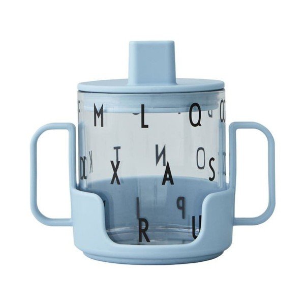 Světle modrý dětský hrnek Design Letters Grow With Your Cup