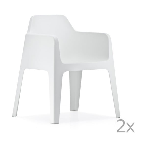 Sada 2 bílých  zahradních židlí Pedrali Plus