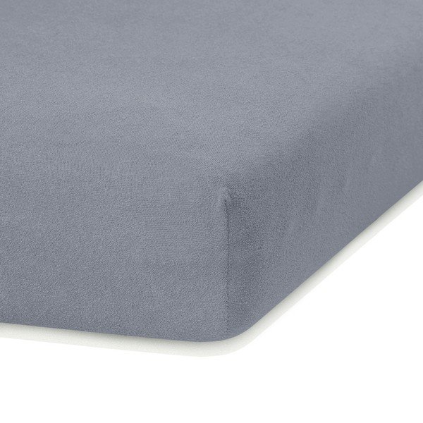 Šedé elastické prostěradlo na dvoulůžko AmeliaHome Ruby Siesta, 200/220 x 200 cm-image-1