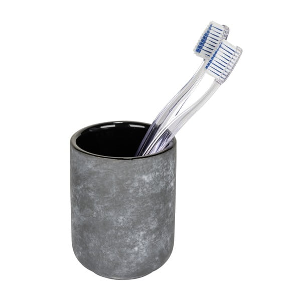 Šedý keramický kelímek na zubní kartáčky Sacile – Wenko-image-1