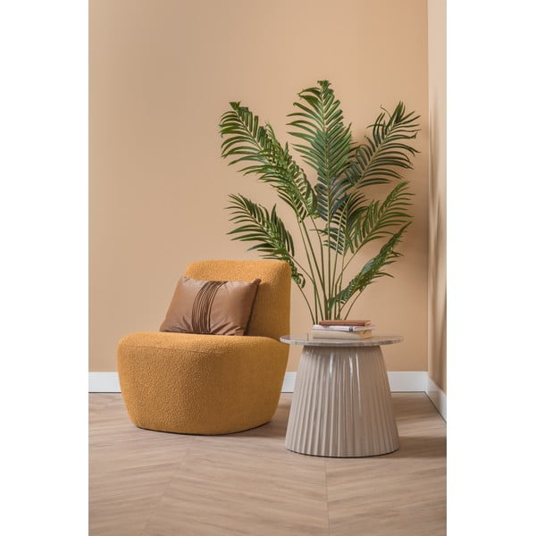 Žluté křeslo z textilie bouclé Ada – Leitmotiv-image-1