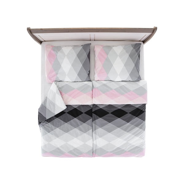 Růžovo-šedé krepové povlečení na jednolůžko 140x200 cm Top Class – B.E.S.-image-1