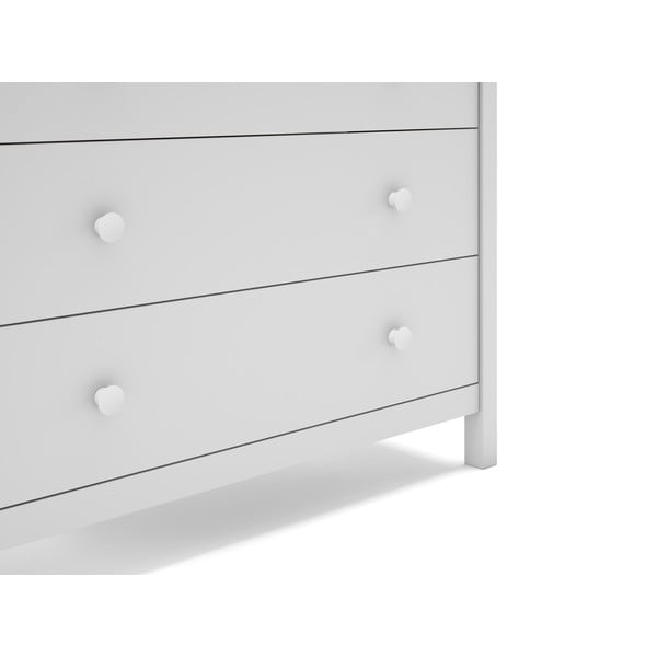 Bílá nízká dětská komoda z borovicového dřeva 100x80 cm Max – Marckeric-image-1