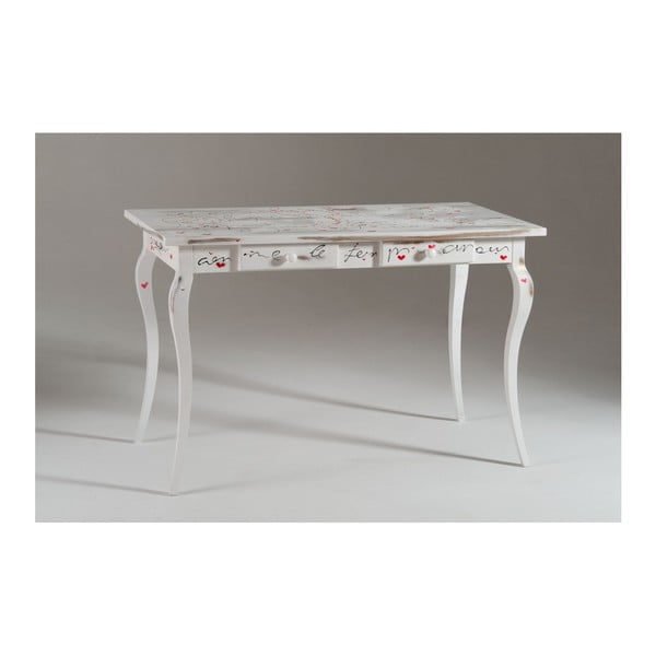 Bílý dřevěný pracovní stůl Castagnetti Signac