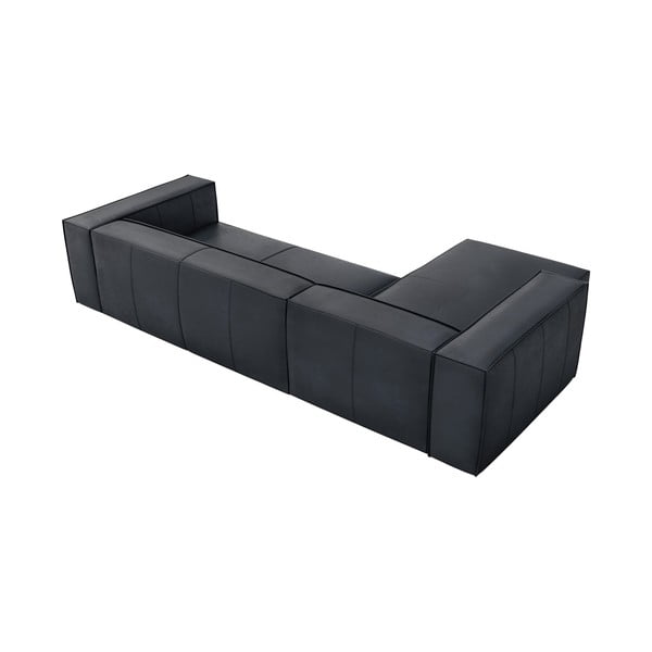 Tmavě modrá kožená rohová pohovka (levý roh) Madame – Windsor & Co Sofas-image-3