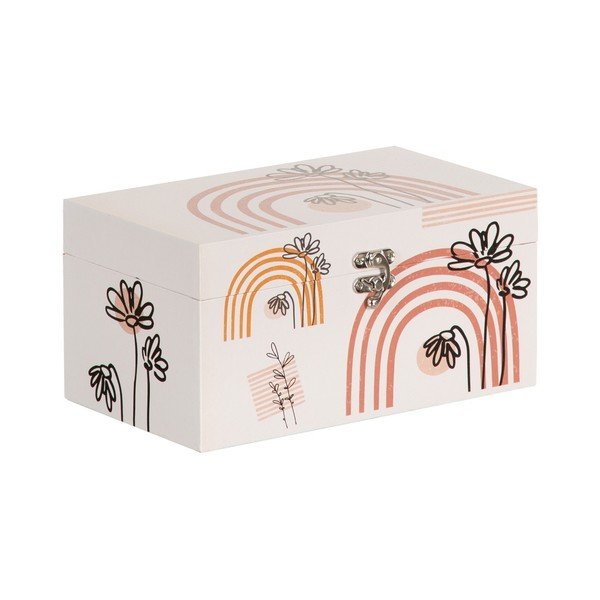 Krémové dekorativní úložné boxy v sadě 2 ks 30x18x15 cm Flowers – Ixia-image-2