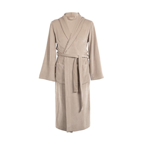 Taupe župan z mikroplyše velikost S/M Elena – Tiseco Home Studio