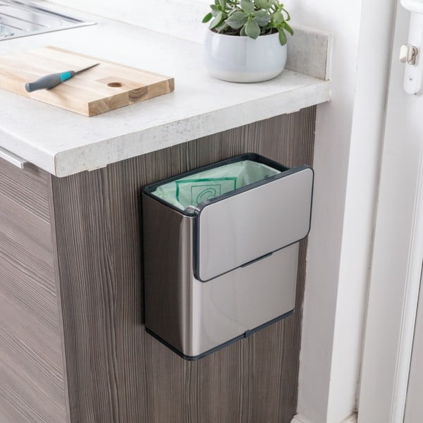 Nádoba na kompostovatelný odpad ve stříbrné barvě 7 l – Addis-image-1