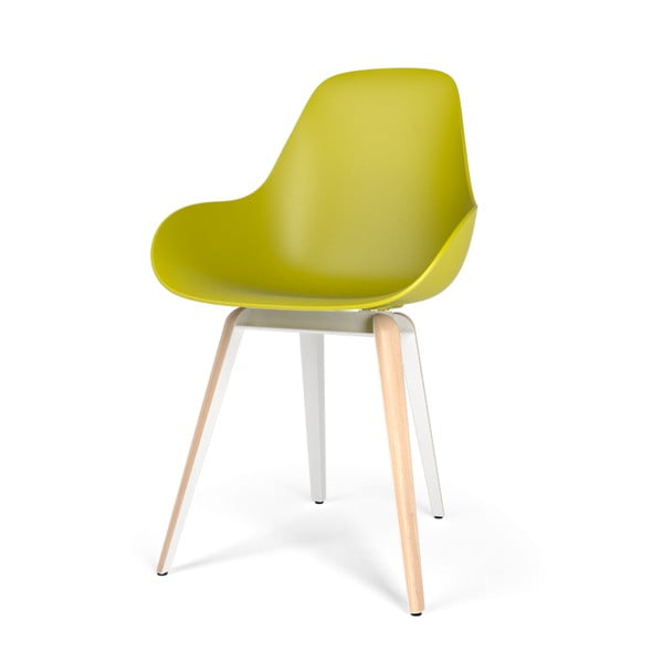 Žlutá židle se světlým podnožím Kubikoff Slice