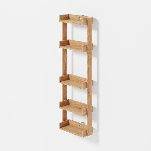 Nástěnná koupelnová police z dubového dřeva Wireworks Yoku-image-4