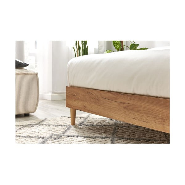 Tmavě šedá/přírodní dvoulůžková postel s roštem 160x200 cm Noa – Bobochic Paris-image-3