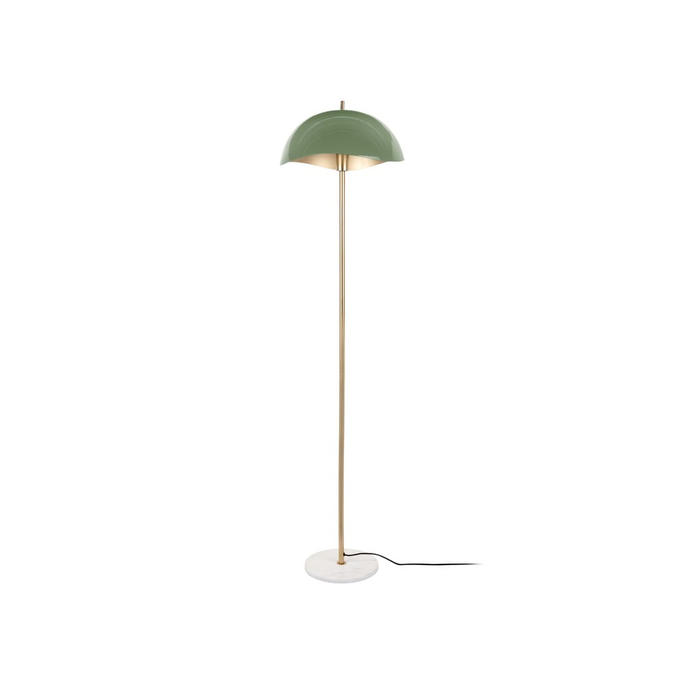 Stojací lampa s kovovým stínidlem v zelené a zlaté barvě (výška 154 cm) Waved – Leitmotiv