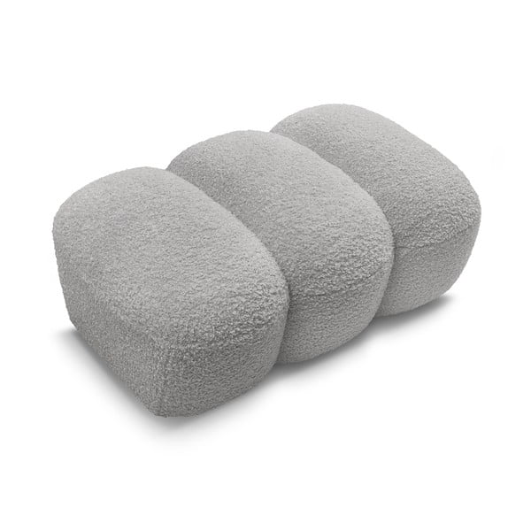 Světle šedá podnožka z textilie bouclé Hippolyte – Bobochic Paris-image-4