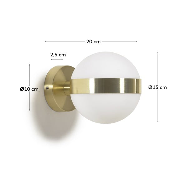 Nástěnné svítidlo ve zlaté barvě ø 15 cm Anasol – Kave Home-image-3