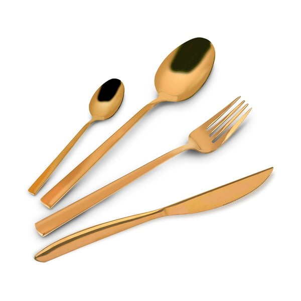 Nerezový příbor 24 ks ve zlaté barvě Gold – Orion-image-2