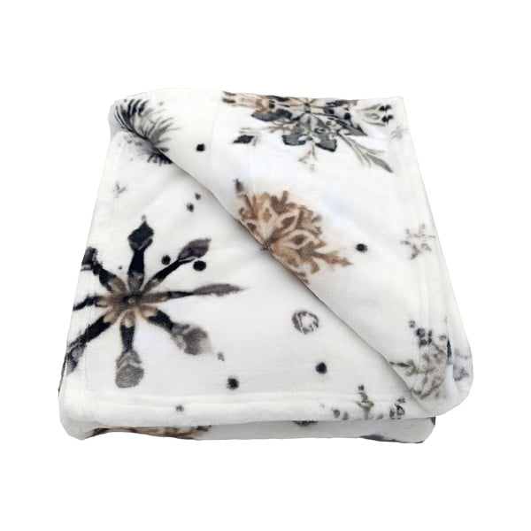 Bílá deka s vánočním motivem z mikroplyše 150x200 cm Nord Flake – My House