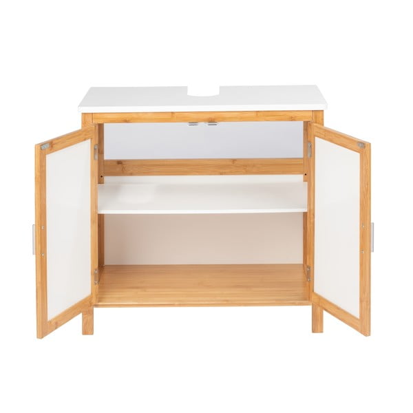 Koupelnová skříňka z bambusového dřeva Wenko Finja-image-2