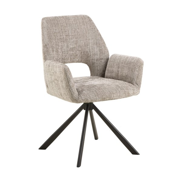 Světle šedé čalouněné jídelní křeslo s područkami Graham – Actona