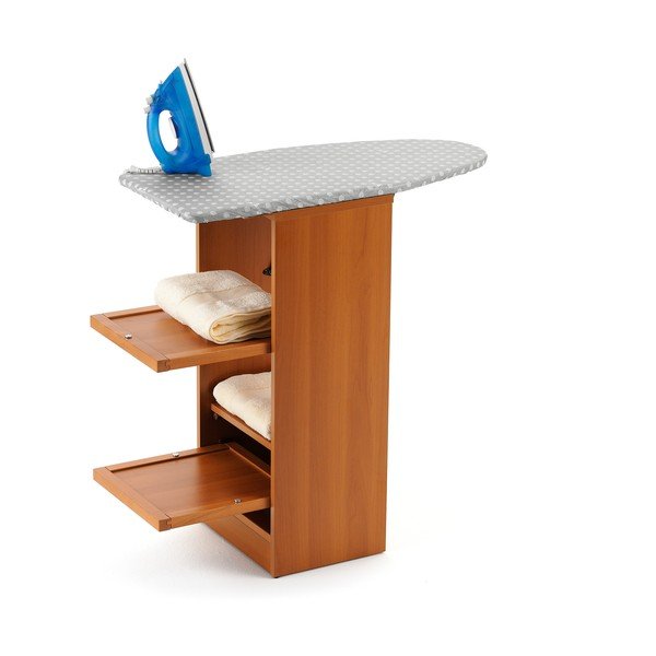 Skládací žehlicí prkno z bukového dřeva s výklopnými policemi Arredamenti Italia Stirallegro-image-2