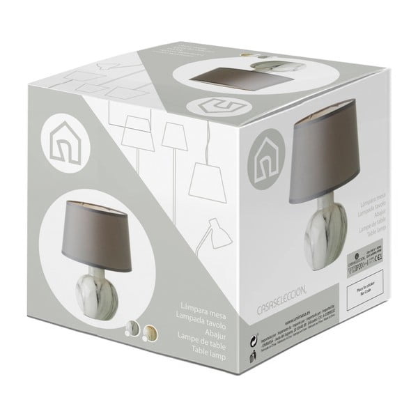 Béžová keramická stolní lampa s textilním stínidlem (výška 26,5 cm) – Casa Selección-image-4