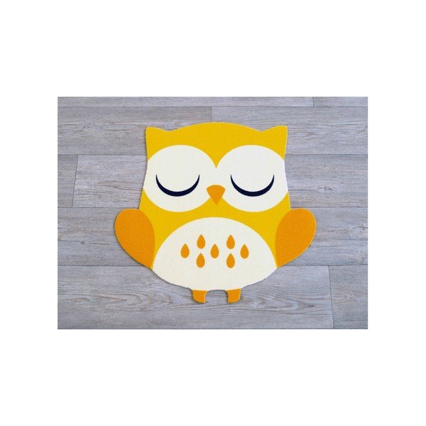 Dětský žlutý koberec Zala Living Owl, 66 x 66 cm-image-1