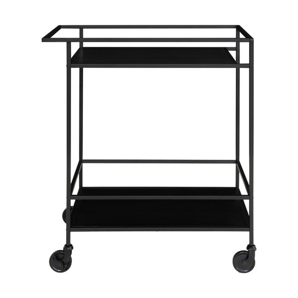 Černý barový vozík s ocelovou konstrukcí House Nordic Vita-image-2