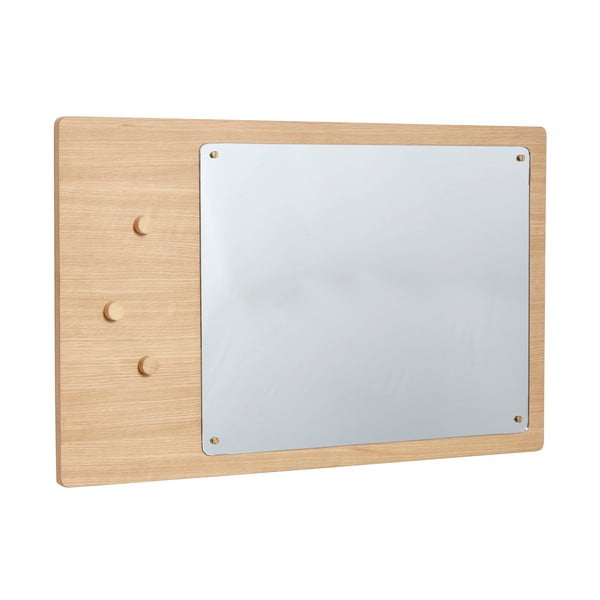 Nástěnné zrcadlo s dřevěným rámem 80x50 cm Split – Hübsch-image-3