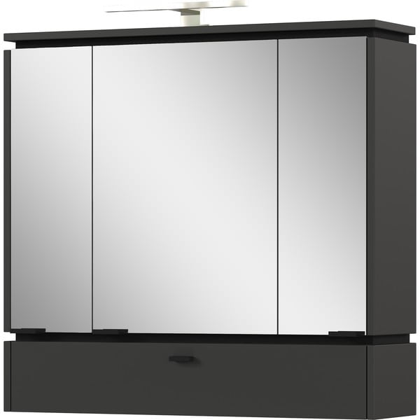 Antracitová koupelnová skříňka se zrcadlem a osvětlením 79x80 cm Modesto – Germania-image-1