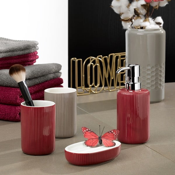 Červený keramický dávkovač mýdla Kela Ava-image-1