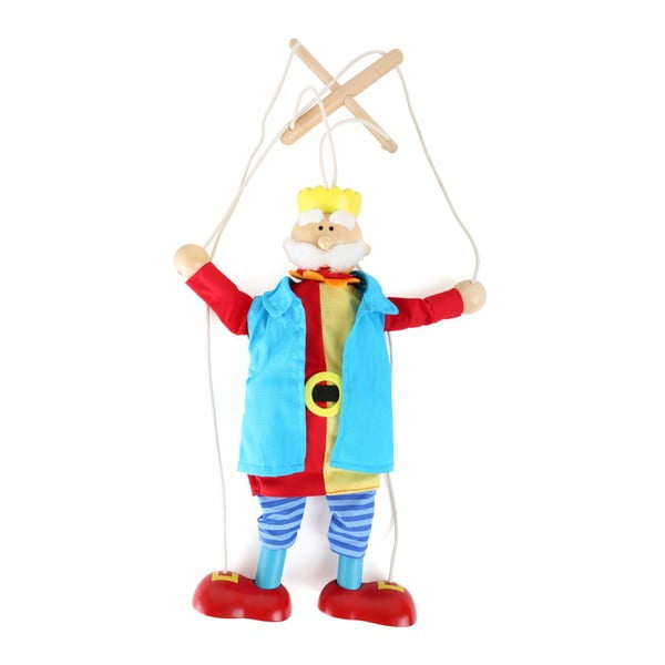 Dřevěná provázková loutka Legler King Puppet