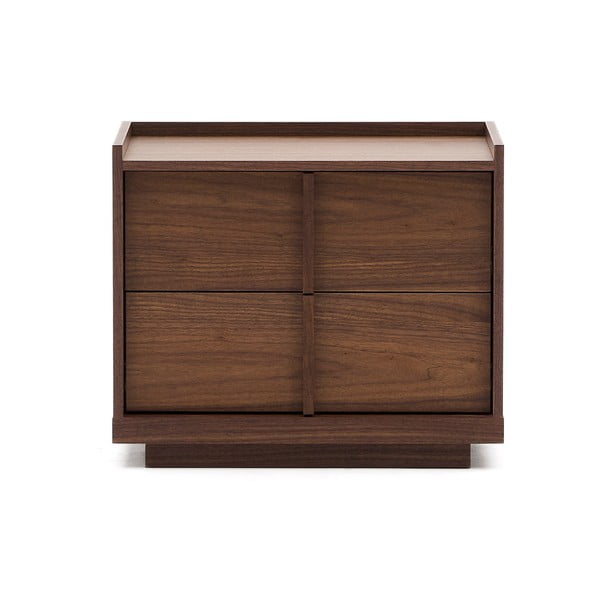 Tmavě hnědý noční stolek v dekoru ořechu Onix – Kave Home-image-1