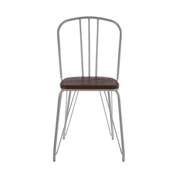 Šedá/v tmavě přírodní barvě jídelní židle z jilmového dřeva District – Premier Housewares-image-2