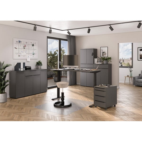 Antracitová vysoká komoda 81x120 cm Mailand – Germania-image-4