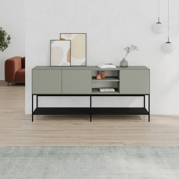 Zeleno-černá komoda 180x80x40 cm Amira – Marckeric-image-1