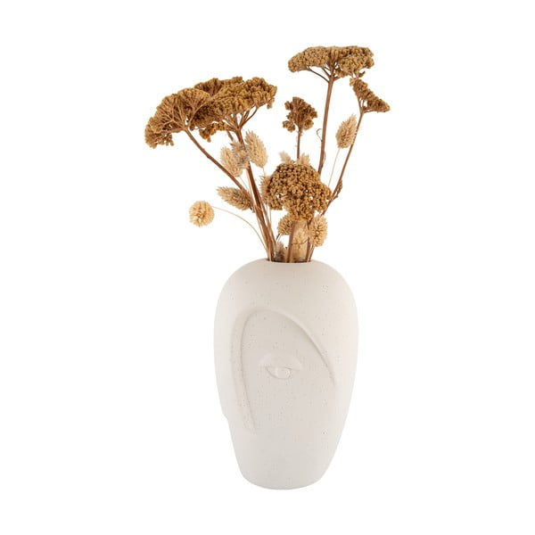 Krémová keramická váza (výška 19,5 cm) Face – House Nordic-image-3