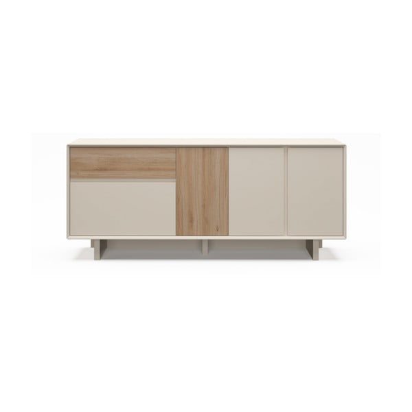 Komoda v béžové a přírodní barvě v dekoru dubu 180x76x45 cm Carpi – Marckeric