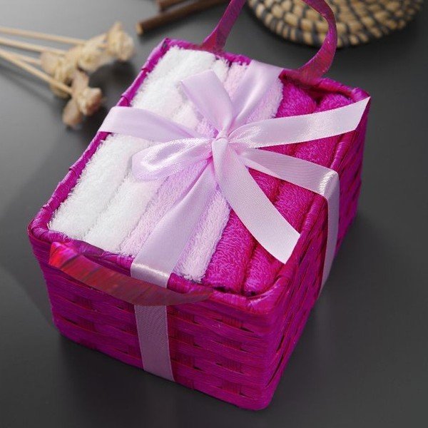 Sada 6 ručníků Hill Fuchsia, 30x30 cm