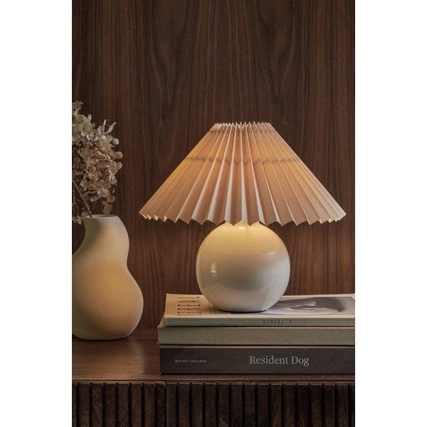 Béžová/krémová látková stolní lampa (výška 22 cm) Mimmi – Ellos Home-image-1