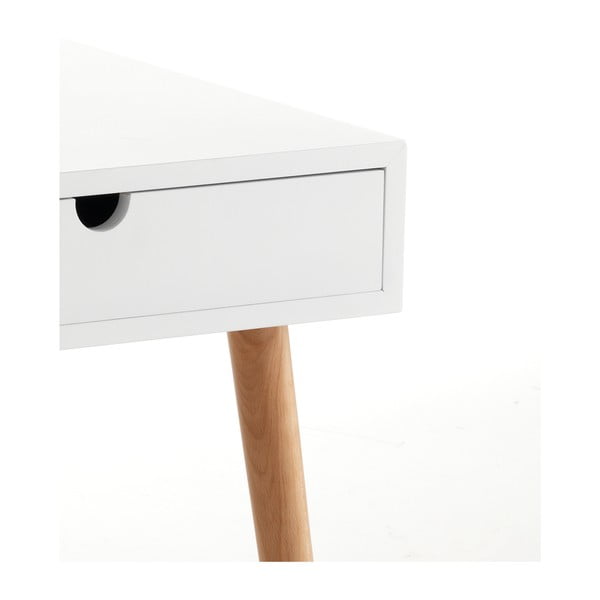 Bílý odkládací stolek se zásuvkou Tomasucci Turneta-image-1